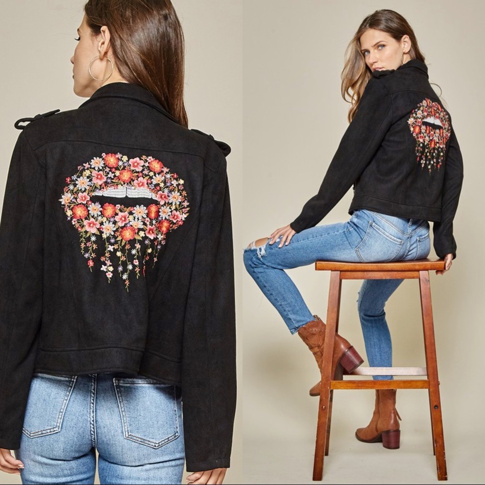 REBEL FAUX SUEDE JACKET BLACK